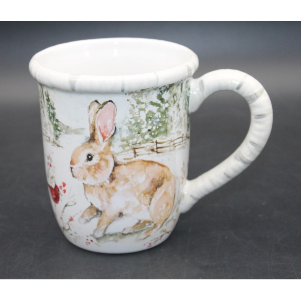 Certified International Susan Winget Bunny Rabbit Coffee Mug Woodland Spring